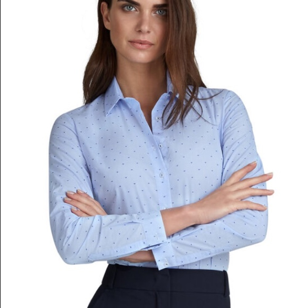 TM LEWIN Fitted Gingham Check Dot Shirt